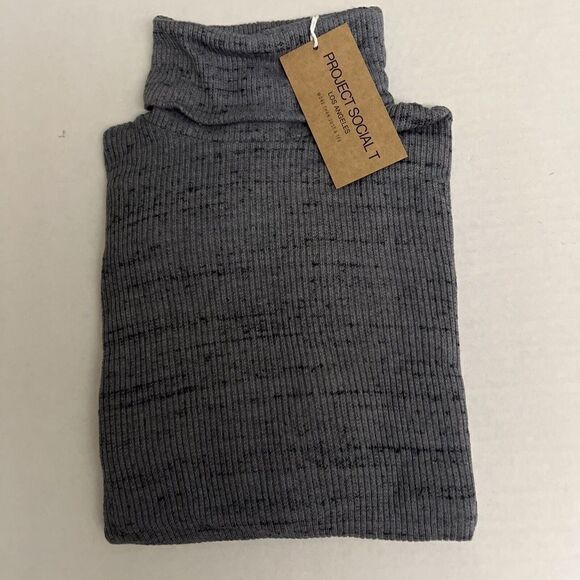 Project Social T 6699-145 Womens Sz S Slate Gray Poppy L/S Turtle Neck Sweater - Picture 2 of 10
